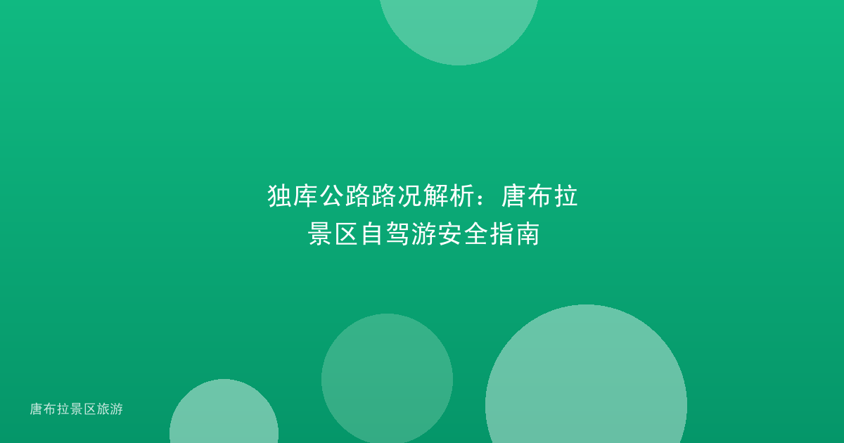 独库公路路况解析：唐布拉景区自驾游安全指南