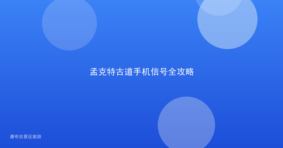 孟克特古道手机信号全攻略