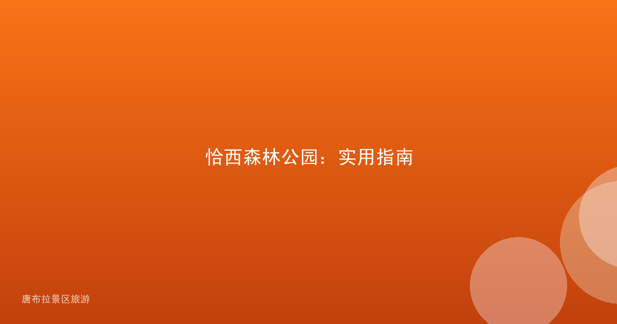 恰西森林公园：实用指南
