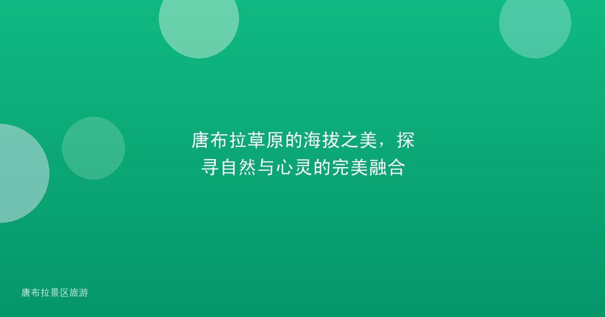 唐布拉草原的海拔之美,探寻自然与心灵的完美融合