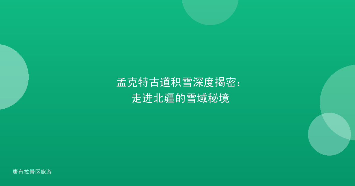 孟克特古道积雪深度揭密: 走进北疆的雪域秘境