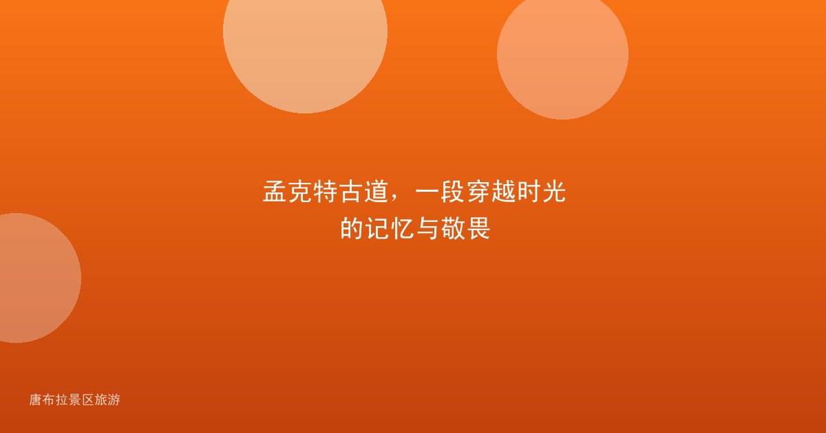 孟克特古道,一段穿越时光的记忆与敬畏