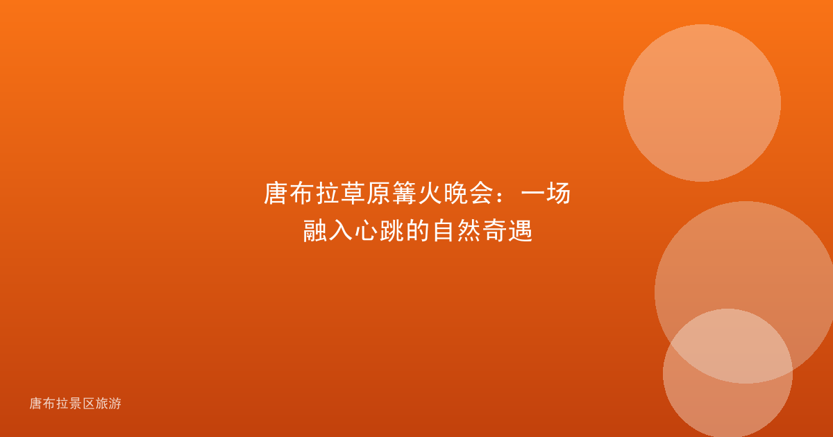 唐布拉草原篝火晚会:一场融入心跳的自然奇遇