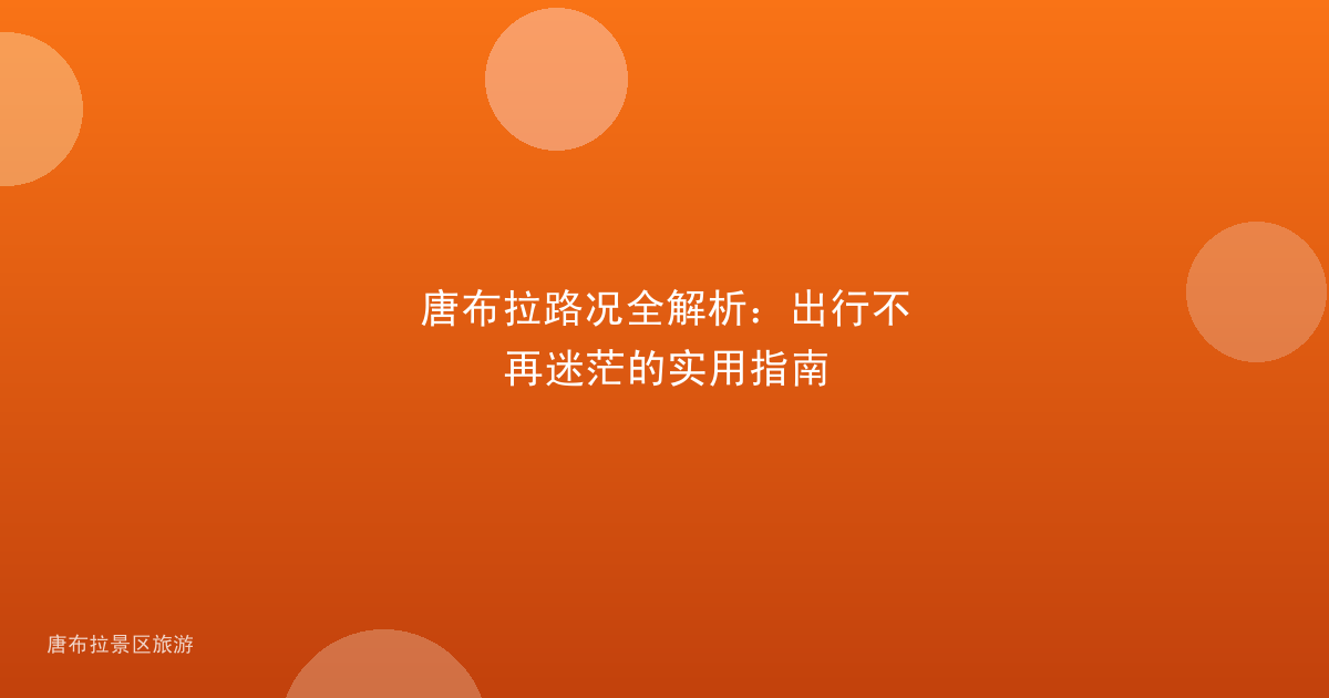 唐布拉路况全解析：出行不再迷茫的实用指南